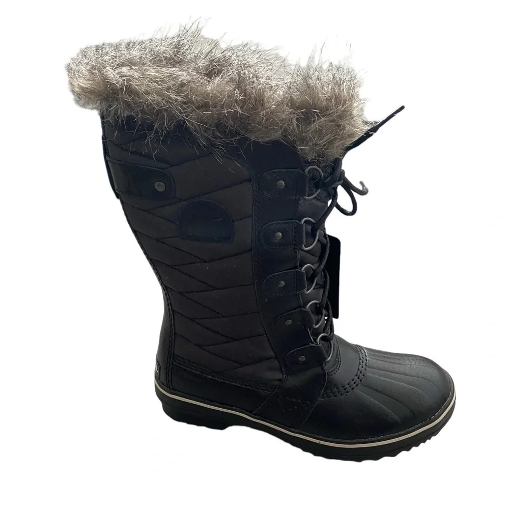 NWT Sorel Tofino II Faux Fur Lined Waterproof Boot Black